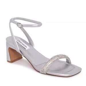 Women's Steve Madden Amalya Glitter Studded Strappy Block Heel Sandal size 8.5